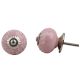 Pink White Leaf Embossed Knob